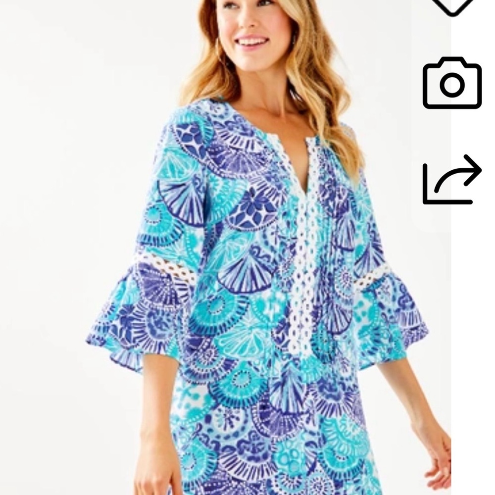 Lilly Pulitzer Hollie Tunic Dress EUC Breakwater Tint Party Wave XL - Picture 14 of 14